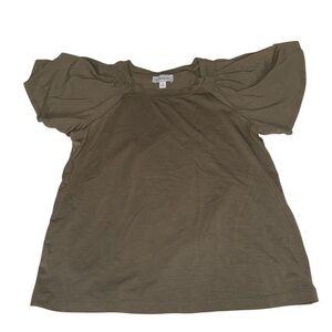 Evereve Olive Green Women's Flutter Sleeve Blouse Size XS